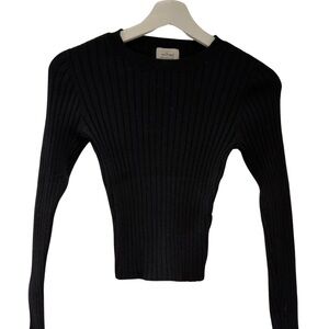 Wilfred Charcoal Ribbed Knit Top